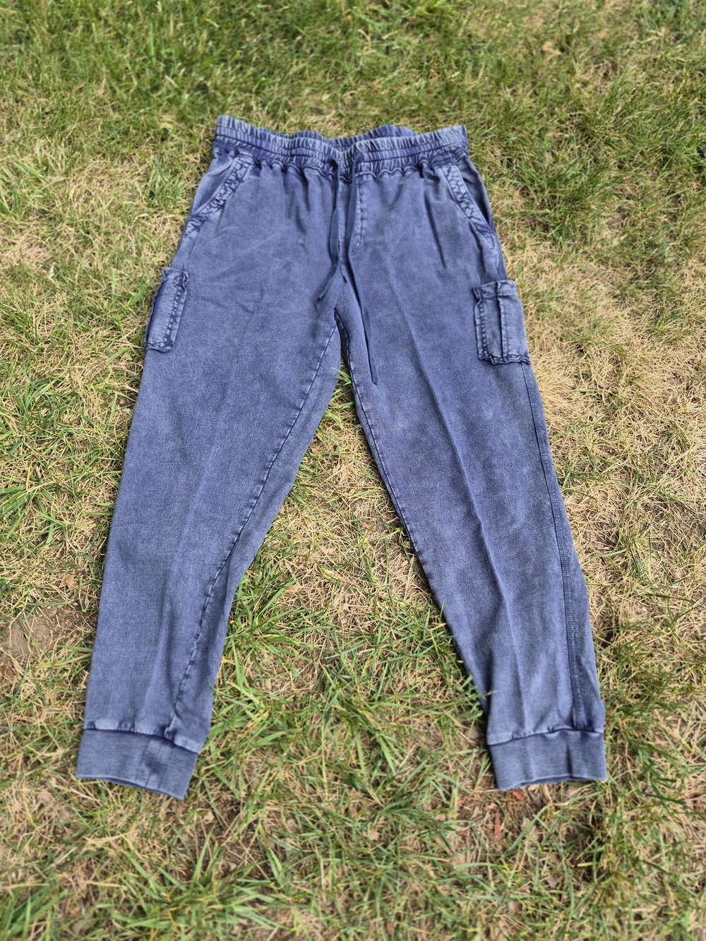 Sundance Women's Cargo Jogger Pants Denim Blue-M